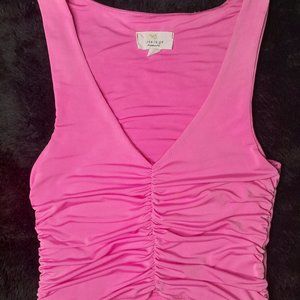 Pink Ruched Crop Top